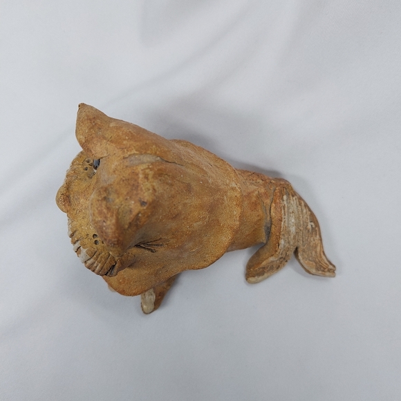 Vintage Max Hindt Walrus Art Pottery Figurine Whimsical Clay Signed 1970's - Picture 10 of 10